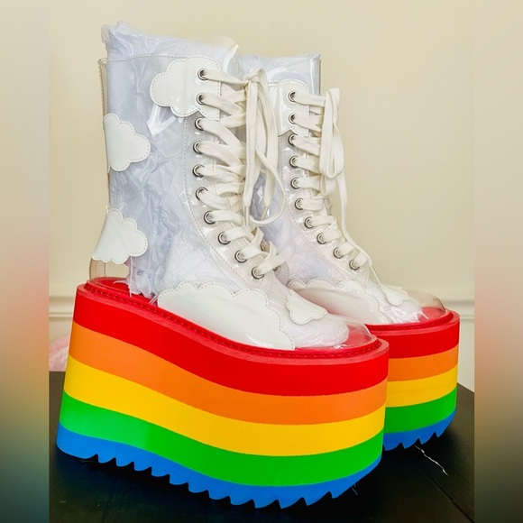 NIB Size 6 Dolls Kill Current Mood Happy Daze Platforms - Picture 11 of 16